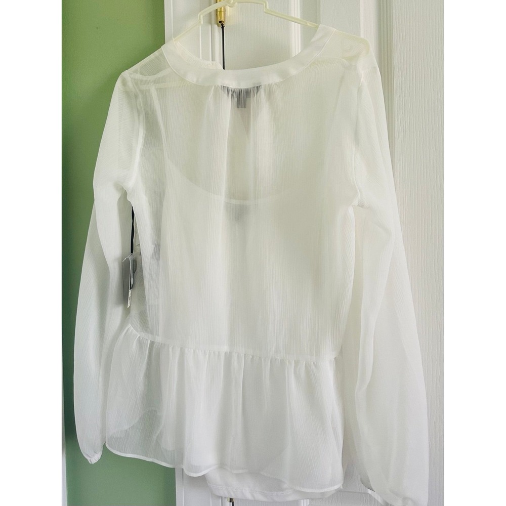 Women's New/tags‎ white lace long sleeve blouse Simply Vera Wang xsmall - Picture 4 of 5